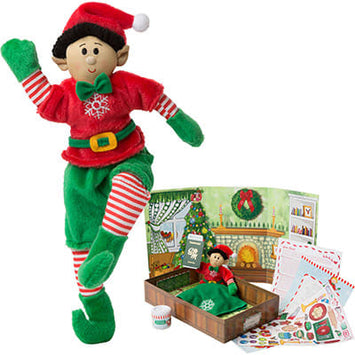 Boy Elf (Black Hair / Medium Skin Tone) & Elf Book Set